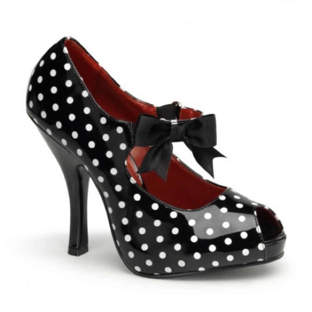 Pinup Couture Cutiepie Polka Dot Platform Shoes